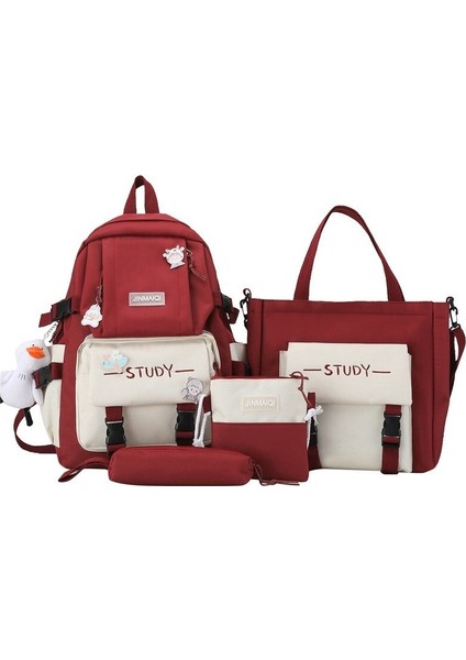 Xc Space Öğrenci Kore Tarzı Basit Ins Tarzı Renk Eşleştirme Sırt Çantası (Yurt Dışından)