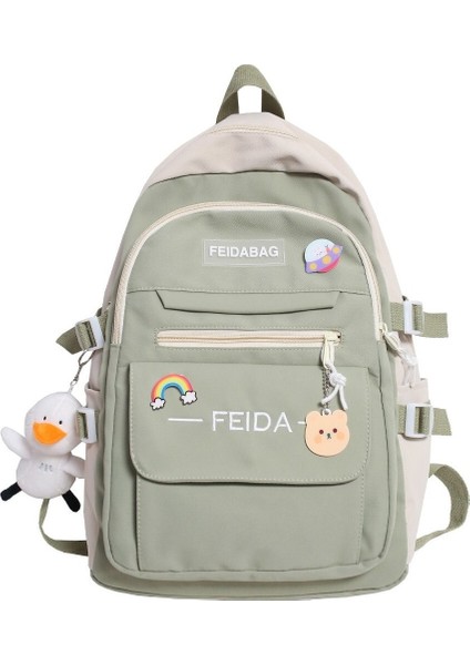 Dake Öğrenci Kitap Çantası Moda Sevimli Kadın Sırt Çantası Serin Harajuku Çanta Kız Naylon Kawaii Sırt Çantası Su Geçirmez (Yurt Dışından)