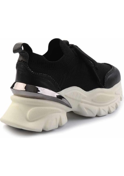 Siyah Siyah Triko Hakiki Deri Kadın Sneaker K01480004903 modelleri