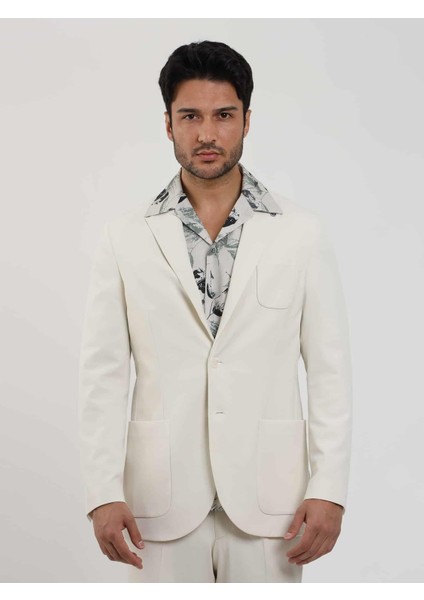 Bej Erkek Slim Fit Düz Mono Yaka Casual Ceket fiyatları