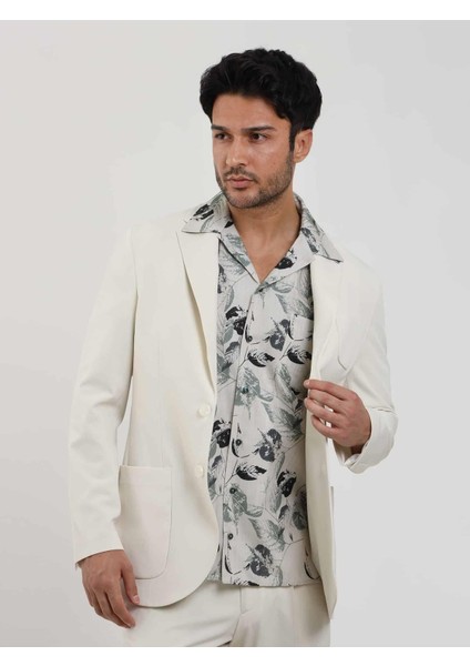 Bej Erkek Slim Fit Düz Mono Yaka Casual Ceket fırsatları