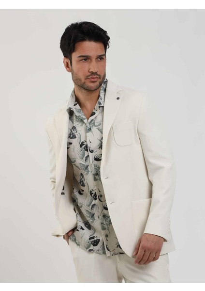 Bej Erkek Slim Fit Düz Mono Yaka Casual Ceket indirimleri