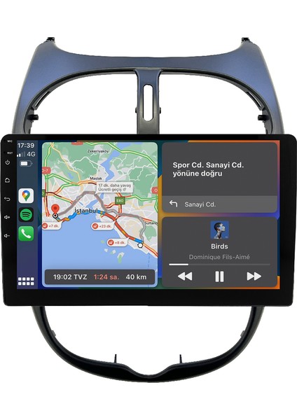 Peugeot 206 (2006-2011) Android 14 Multimedya Carplay 10 Inch 8 GB Ram / 128 GB Hafıza CRV-4427XAA