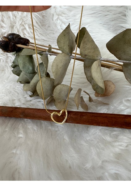 Ucu Kalpli Minimal Ince Çelik Kolye (40CM)