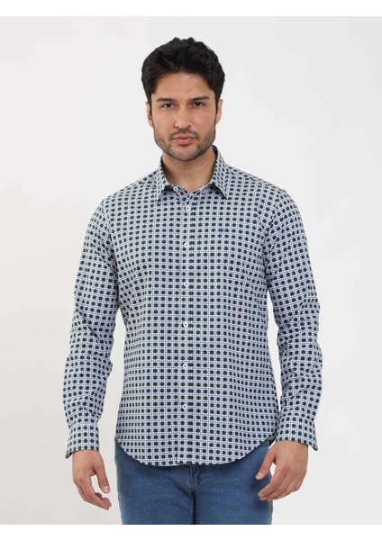Yeşil Erkek Slim Fit Puantiyeli Brent Düğmeli Yaka Uzun Kol Gömlek - 104339 fiyatları