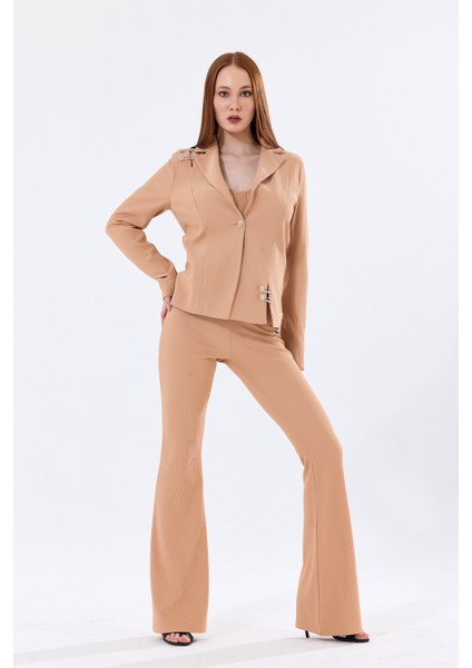 Astarlı Iğne Detaylı Ottoban Ceket | CKT34752 Camel fiyatları