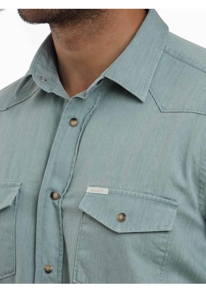 Yeşil Erkek Regular Fit Düz Klasik Yaka Uzun Kol Gömlek - 104835 indirimleri