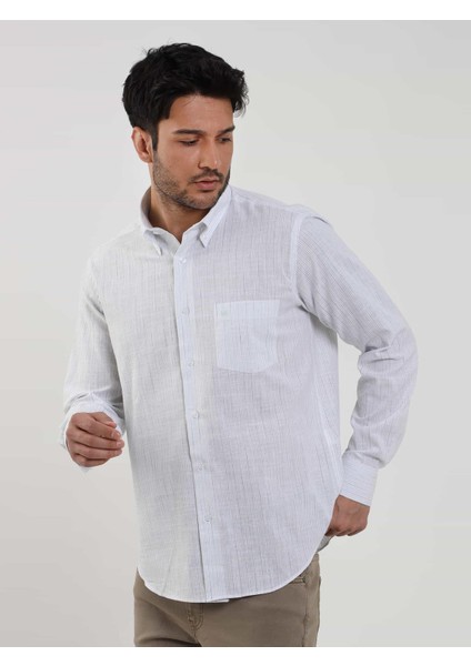 Yeşil Erkek Regular Fit Çizgili Brent Düğmeli Yaka Uzun Kol Gömlek - 104774 fiyatları