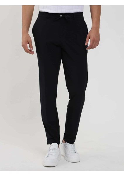 Lacivert Erkek Slim Fit Düz Pantolon