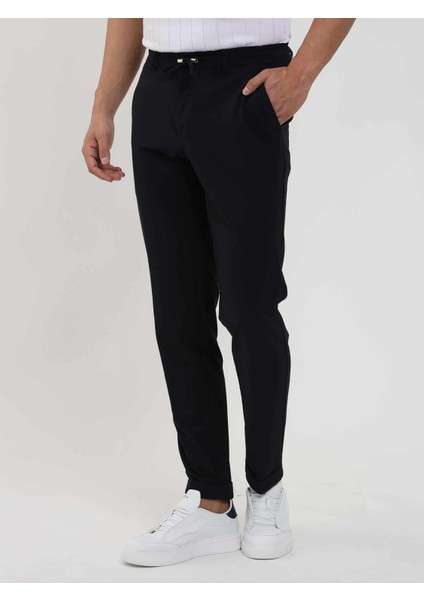 Lacivert Erkek Slim Fit Düz Pantolon