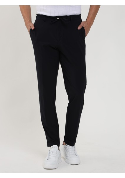 Lacivert Erkek Slim Fit Düz Pantolon