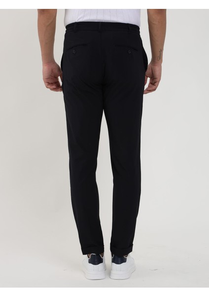Lacivert Erkek Slim Fit Düz Pantolon