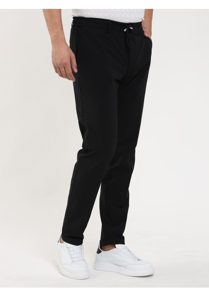 Siyah Erkek Slim Fit Düz Pantolon