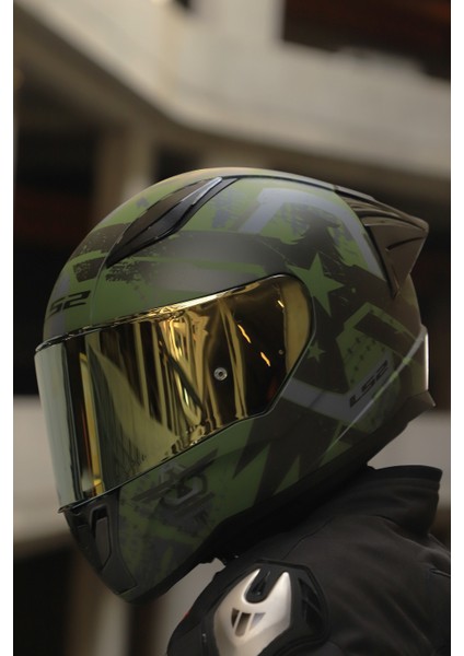Rapıd 2 Race Thunder Bırds Mat Yeşil-Siyah-Gri Kask