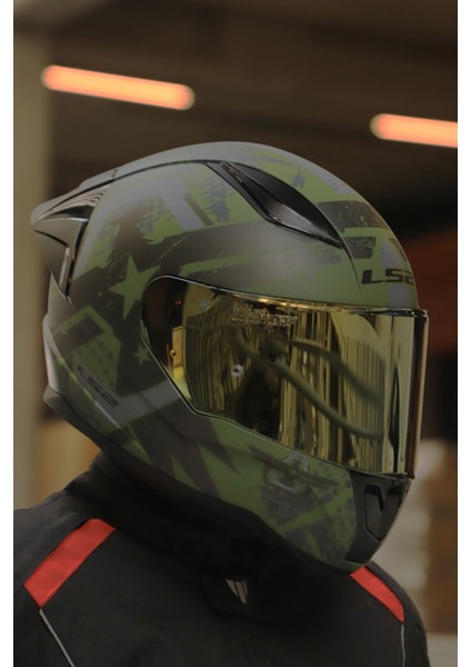 Rapıd 2 Race Thunder Bırds Mat Yeşil-Siyah-Gri Kask