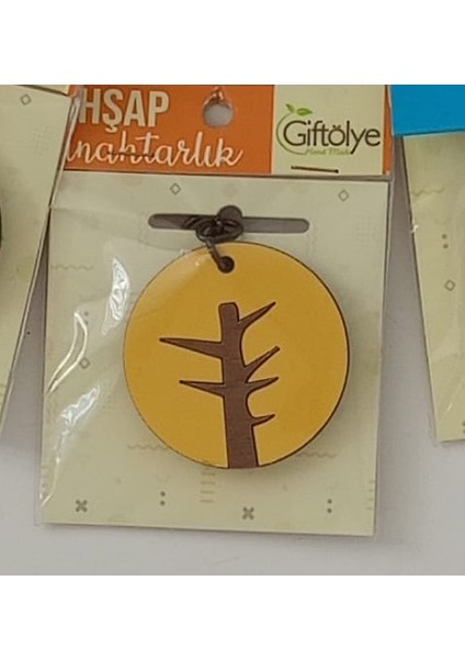 Ahşap Anahtarlık Ağaç Desenli