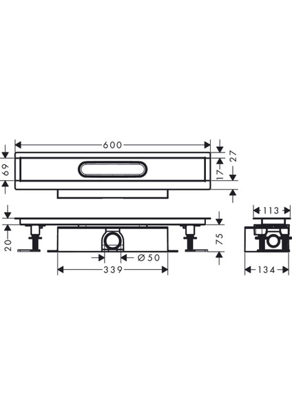 Ubox Universal Komple Set 60 Duş Kanalı 56022180