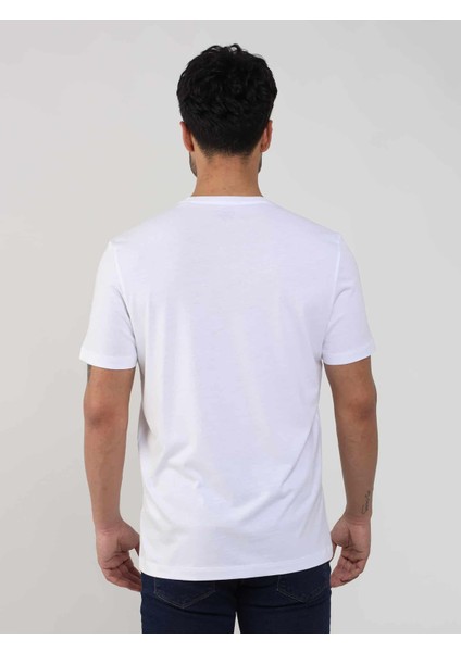 Beyaz Erkek Slim Fit Düz O Yaka T-shirt - 105456 indirimleri