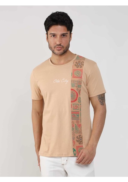 Vizon Erkek Slim Fit Desenli O Yaka T-shirt fiyatları