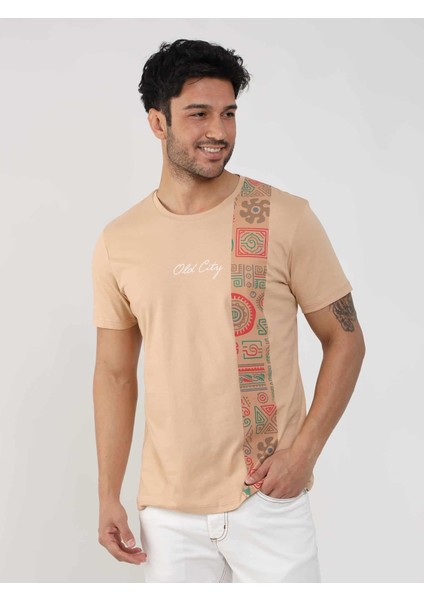 Vizon Erkek Slim Fit Desenli O Yaka T-shirt modelleri