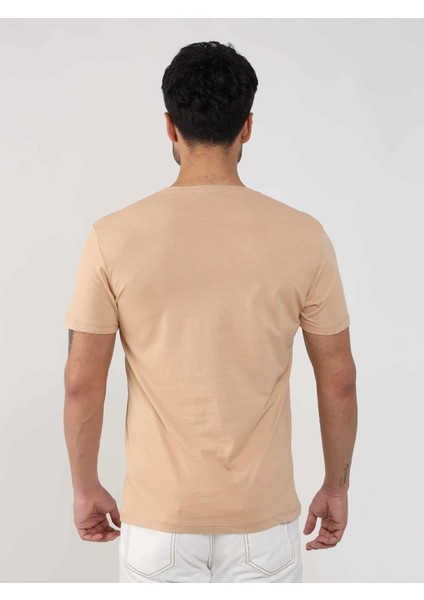 Vizon Erkek Slim Fit Desenli O Yaka T-shirt indirimleri