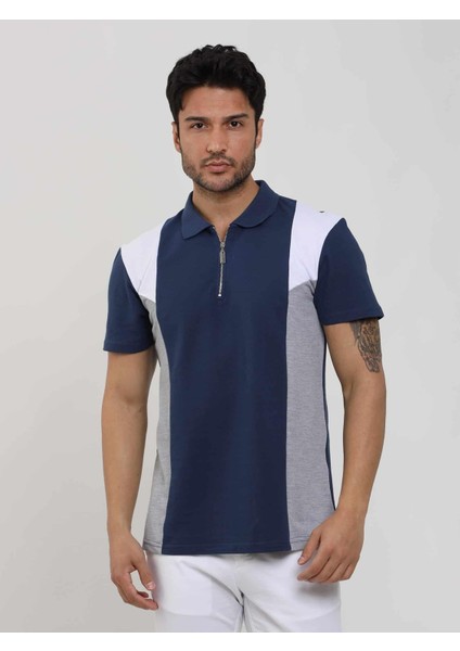 Lacivert Erkek Slim Fit Düz Polo Yaka T-shirt fiyatları