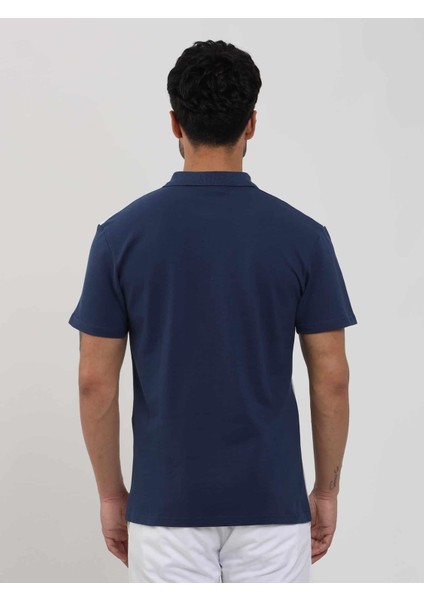 Lacivert Erkek Slim Fit Düz Polo Yaka T-shirt fırsatları