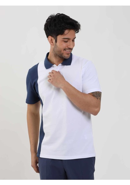 Beyaz Erkek Slim Fit Desenli Polo Yaka T-shirt fırsatları