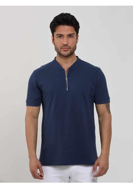 Lacivert Erkek Slim Fit Desenli Polo Yaka Tshirt - 105299 fiyatları