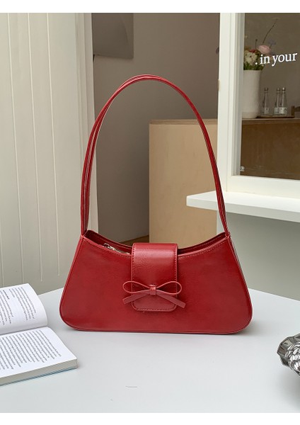 2024YENI Moda Çantapuşık Kadın Omuz Çantası Minimalist Fiyonk (Yurt Dışından)