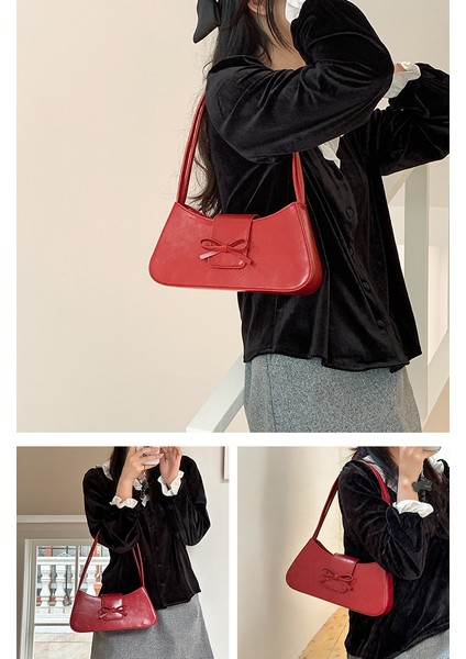 2024YENI Moda Çantapuşık Kadın Omuz Çantası Minimalist Fiyonk (Yurt Dışından) modelleri