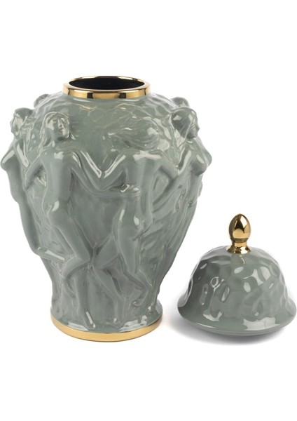 Women Goldline Küp Kapaklı Vazo 28X28X51CM fiyatları