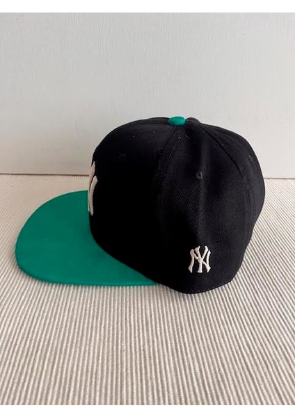 Ny Nakışlı Arkasından Ayarlanabilir Unisex Yeşil-Siyah Renk Hip Hop Şapka