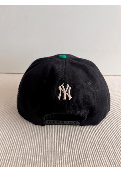 Ny Nakışlı Arkasından Ayarlanabilir Unisex Yeşil-Siyah Renk Hip Hop Şapka