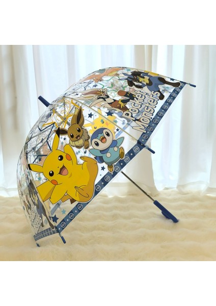 Yeni Kuromi Pikachu Elsa Şeffaf Otomatik Çocuk Şemsiyesi (Yurt Dışından)