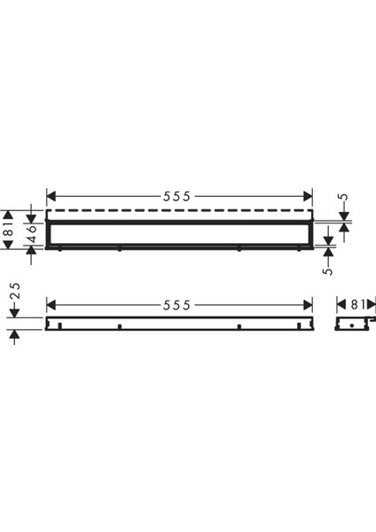 Raindrain Match 60 cm Çerçeveli Mat Paslanmaz Çelik Duş Kanalı 56036800