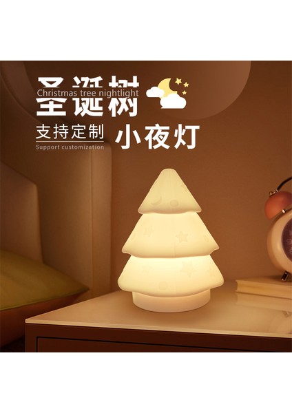 Noel Ağacı Silikon Pat Işık Gece Lambası USB Şarj Edilebilir Silikon Renkli Atmosfer Işığı Yaratıcı Karikatür Masa Lambası Özelleştirme (Yurt Dışından)