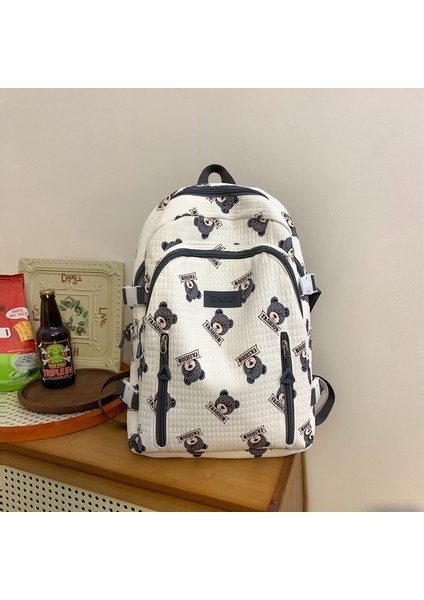 2024 Yeni Niş Basit Sırt Çantası Üniversite Öğrencisi Okul Çantası Orman Pamuk Onaylı Iyi Görünümlü Seyahat Sırt Çantası (Yurt Dışından)