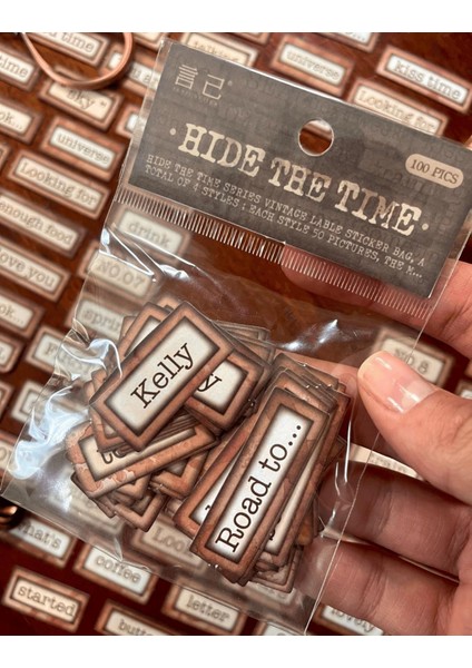 Hide The Time Serisi Universe I Love You kelly Ingilizce Günlük Kelimeler 100 Adet Kağıt Sticker