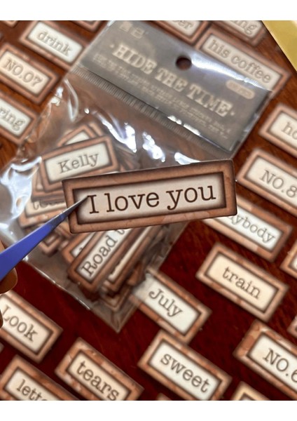 Hide The Time Serisi Universe I Love You kelly Ingilizce Günlük Kelimeler 100 Adet Kağıt Sticker
