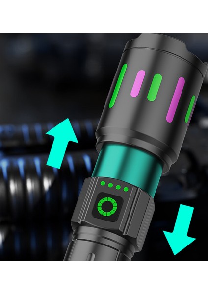 Dış Aydınlatma Ev Tipi Suya Dayanıklı Ultra Yüksek Güçlü El Feneri Siyah (Yurt Dışından) fırsatları