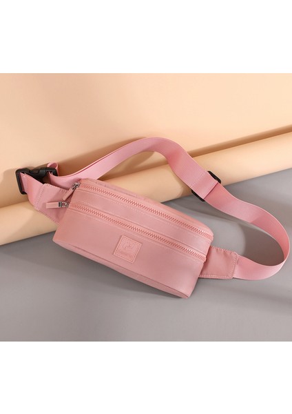 Su Geçirmez Naylon Açık Spor Crossbody Çanta Pembe (Yurt Dışından)