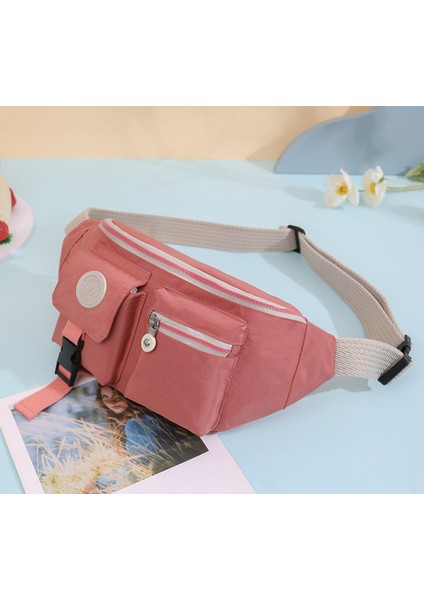 Spor Öğrenci Crossbody Çanta Günlük Hafif Pembe (Yurt Dışından)