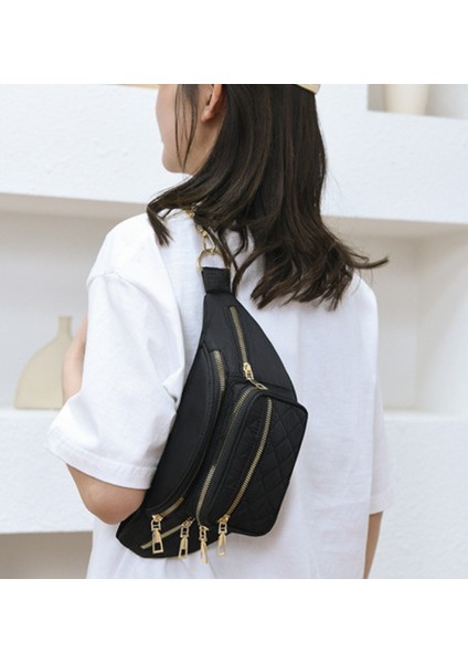 Erkek ve Kadın Günlük Açık Crossbody Çanta Koşu Sporları Iç Çamaşırı Su Geçirmez Siyah (Yurt Dışından)