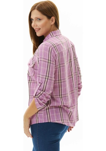 Büyük Beden Çift Cepli Ekose Bluz fırsatları