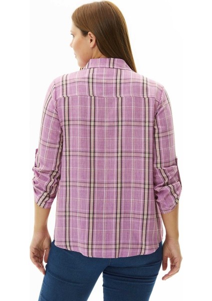 Büyük Beden Çift Cepli Ekose Bluz indirimleri