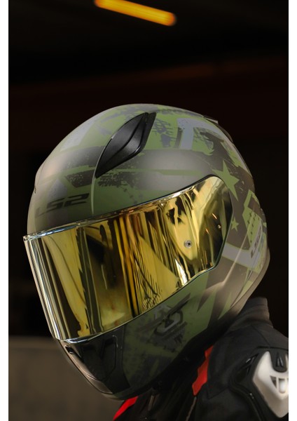 Rapıd 2 Thunder Bırds Mat Yeşil-Siyah-Gri Kask