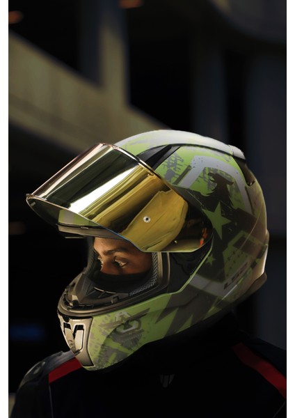 Rapıd 2 Thunder Bırds Mat Yeşil-Siyah-Gri Kask