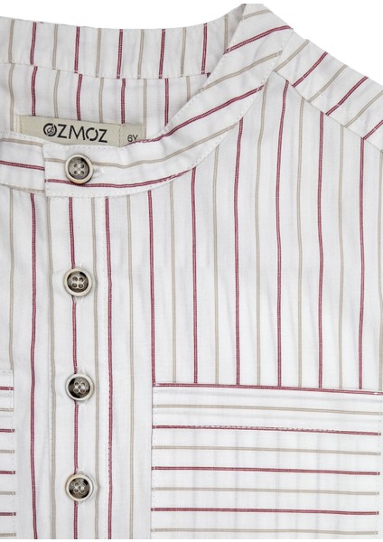 Pamuk Bej Çizgili Yazlık Erkek Çocuk Gömlek fırsatları