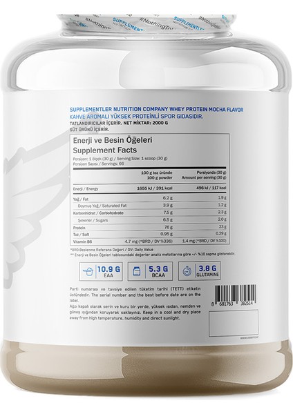 Supplementler.com Whey Protein 2000 gr Mocha